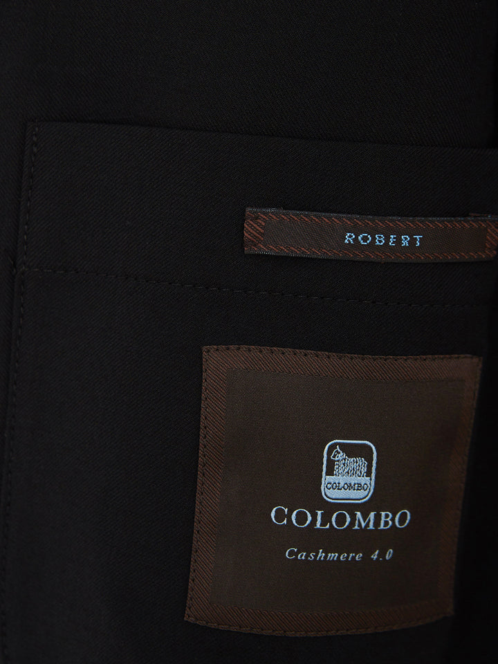 Black Cashmere Two-Button Colombo Jacket