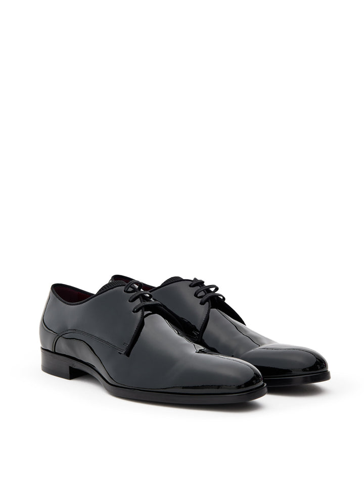Mocassino Derby Stringato in Vernice Nera Dolce & Gabbana