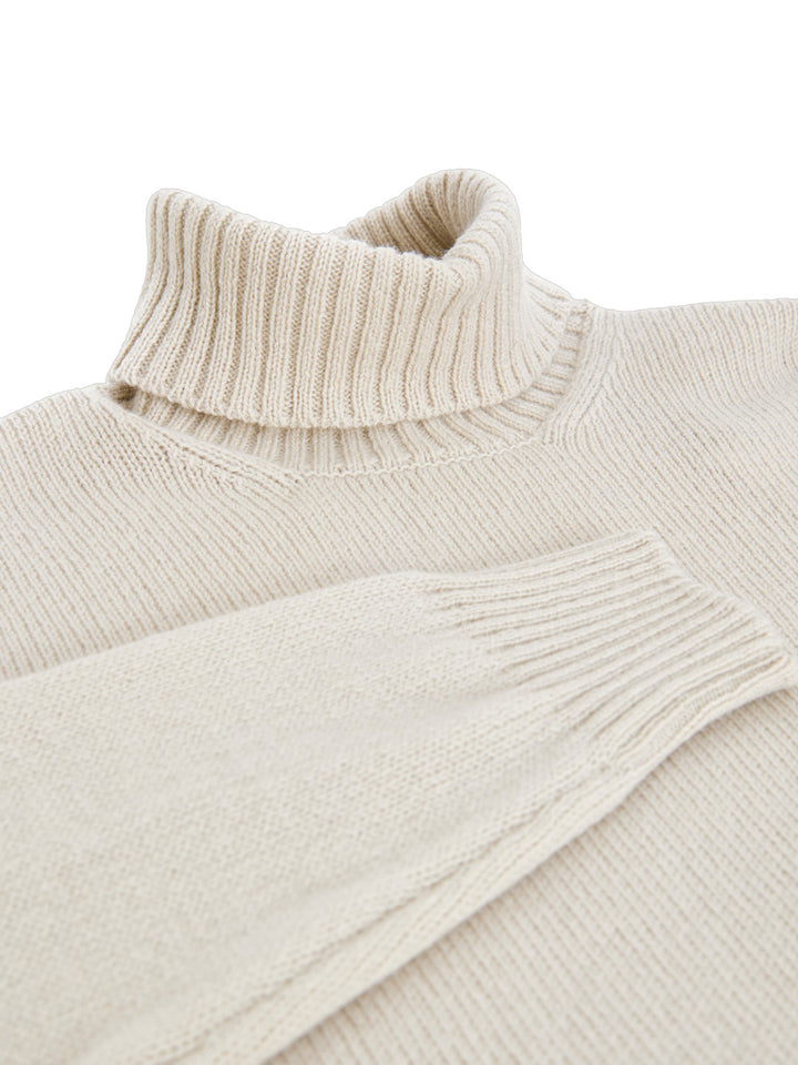 Maglione Dolcevita Beige in Lana Gran Sasso