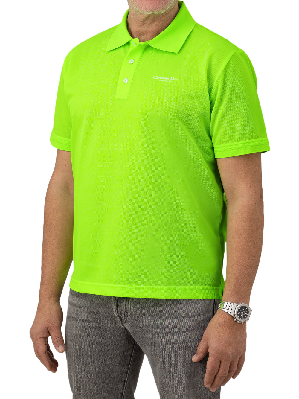 Fluo Cotton Polo with Dior Logo