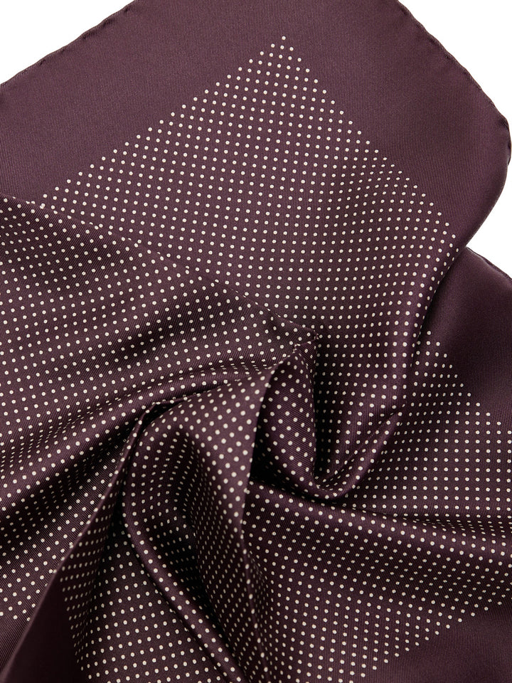 Fazzoletto da Taschino in Seta Bordeaux con Piccoli Pois Tom Ford