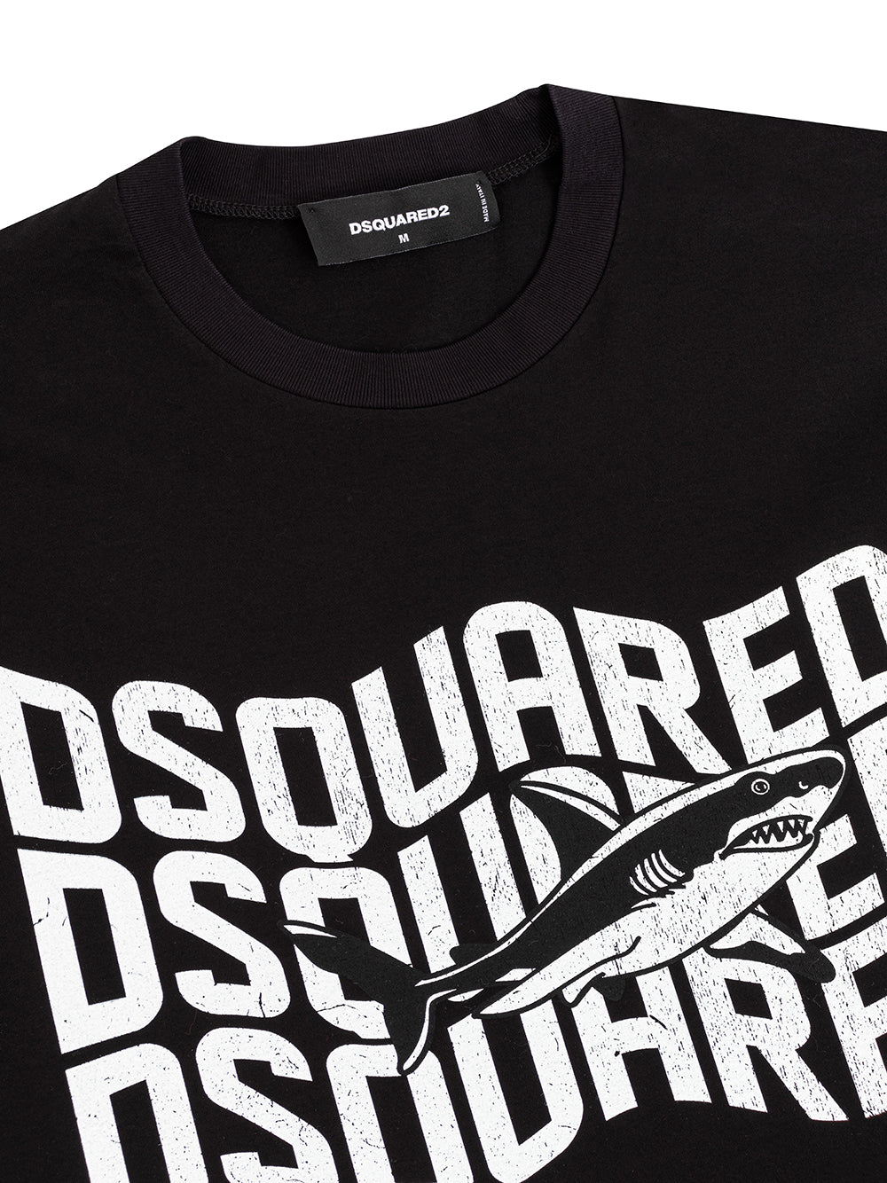 T-Shirt Over nera con stampa logo Dsquared2
