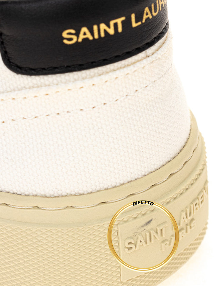 Sin cordones en lona blanca de Saint Laurent