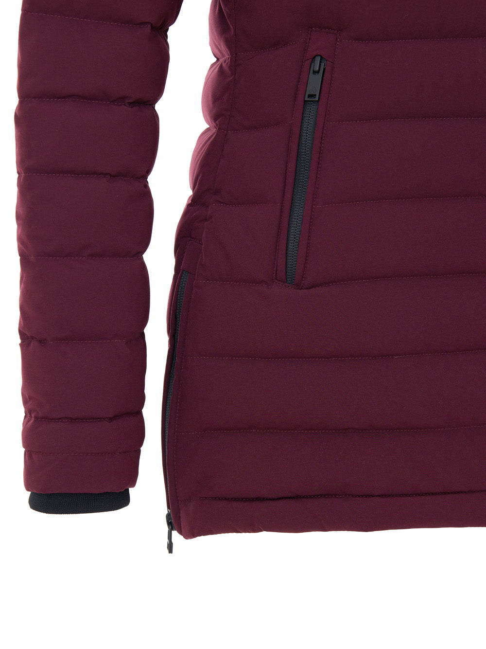 Piumino Lightweight Bordeaux con Cappuccio  con Pelliccia Moose Knuckles