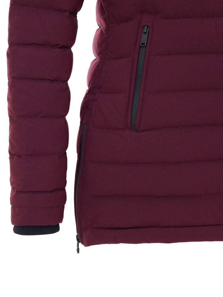 Piumino Lightweight Bordeaux con Cappuccio  con Pelliccia Moose Knuckles