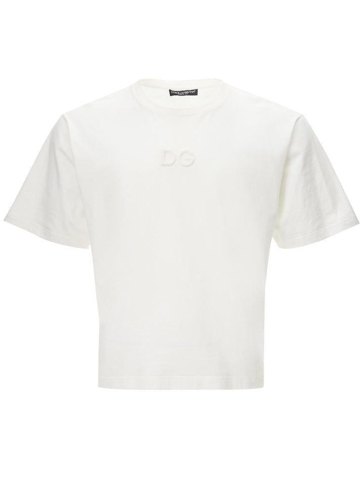 T-Shirt con Logo Tono su Tono Dolce & Gabbana