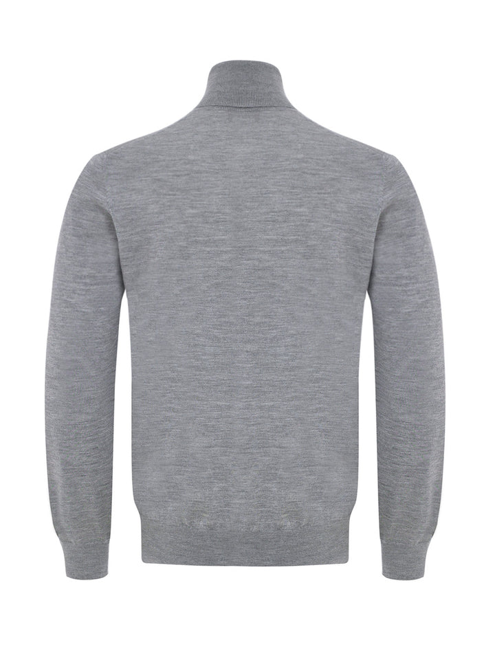 Maglione Dolcevita in Cashmere e Seta Grigio Gran Sasso