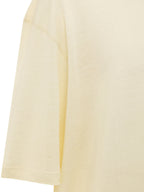 T-Shirt Corneliani Giallo Chiaro a Manica Corta in Lino