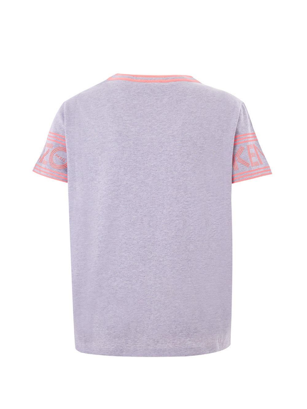 T-Shirt in Cotone Grigio con Logo Kenzo