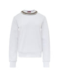 Felpa Bianca con Collo Gioiello Gucci