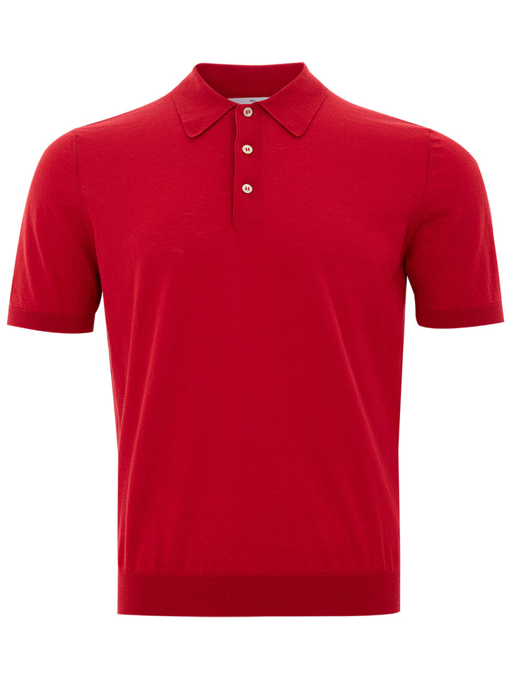 Rotes Gran Sasso Baumwoll-Poloshirt