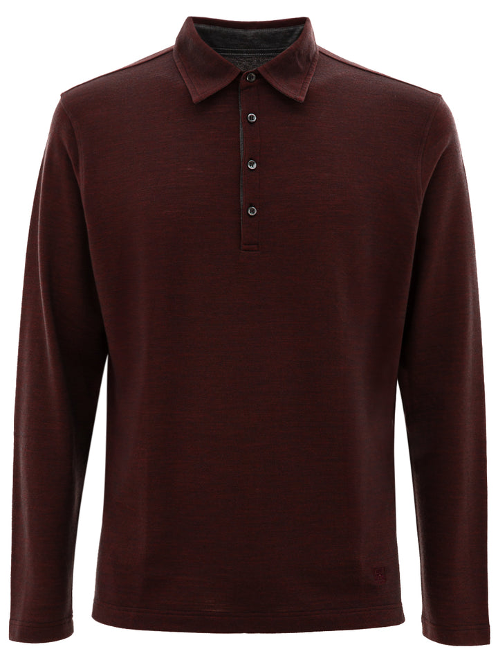 Polo Corneliani Bordeaux in Lana e Cotone