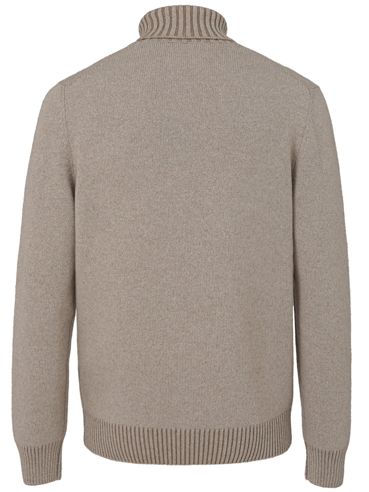 Pull à Col Roulé Beige en Cachemire Gran Sasso