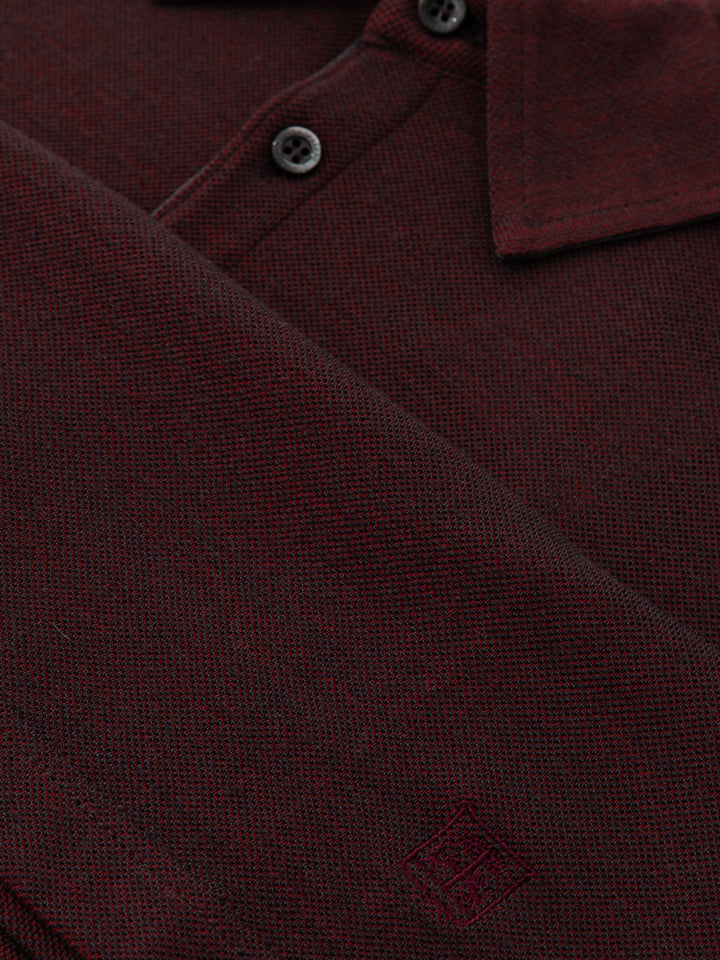 Polo Corneliani Bordeaux in Lana e Cotone