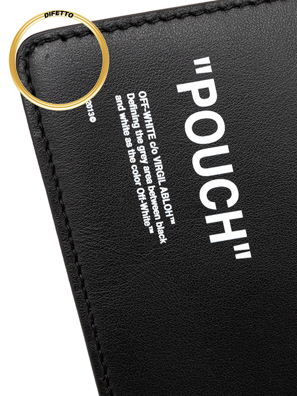 Pochette Pouch Unisex in Pelle Nera Off-White