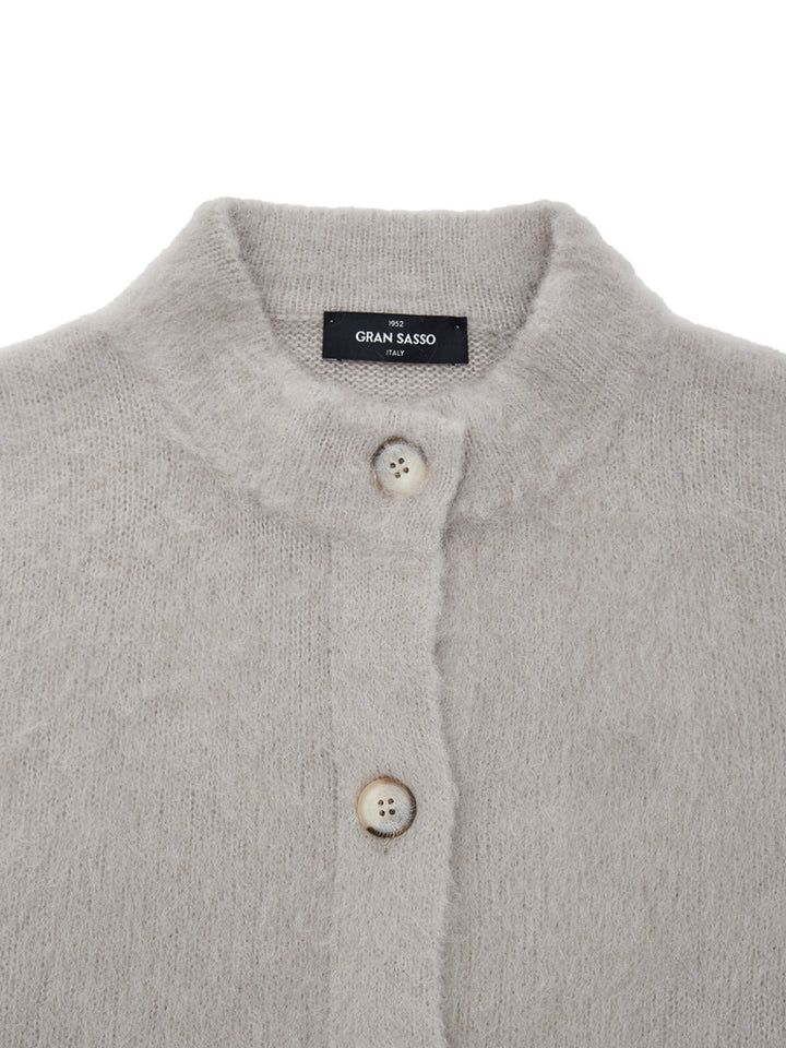 Cardigan con Colletto alla Corena in Tortora Gran Sasso