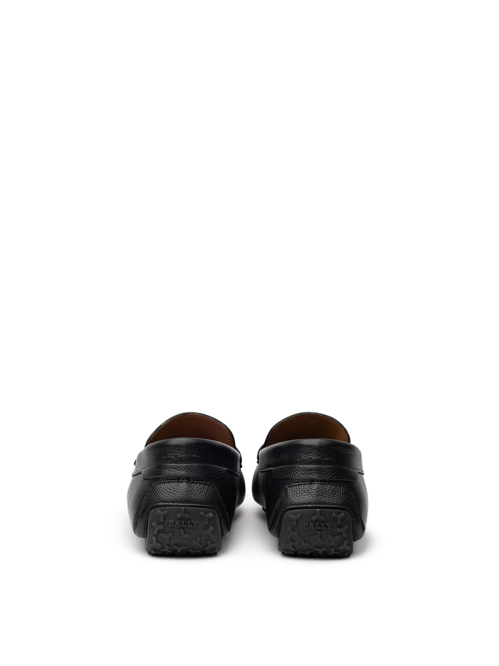 Bally Moccasins in schwarzem Leder mit goldener Plaque