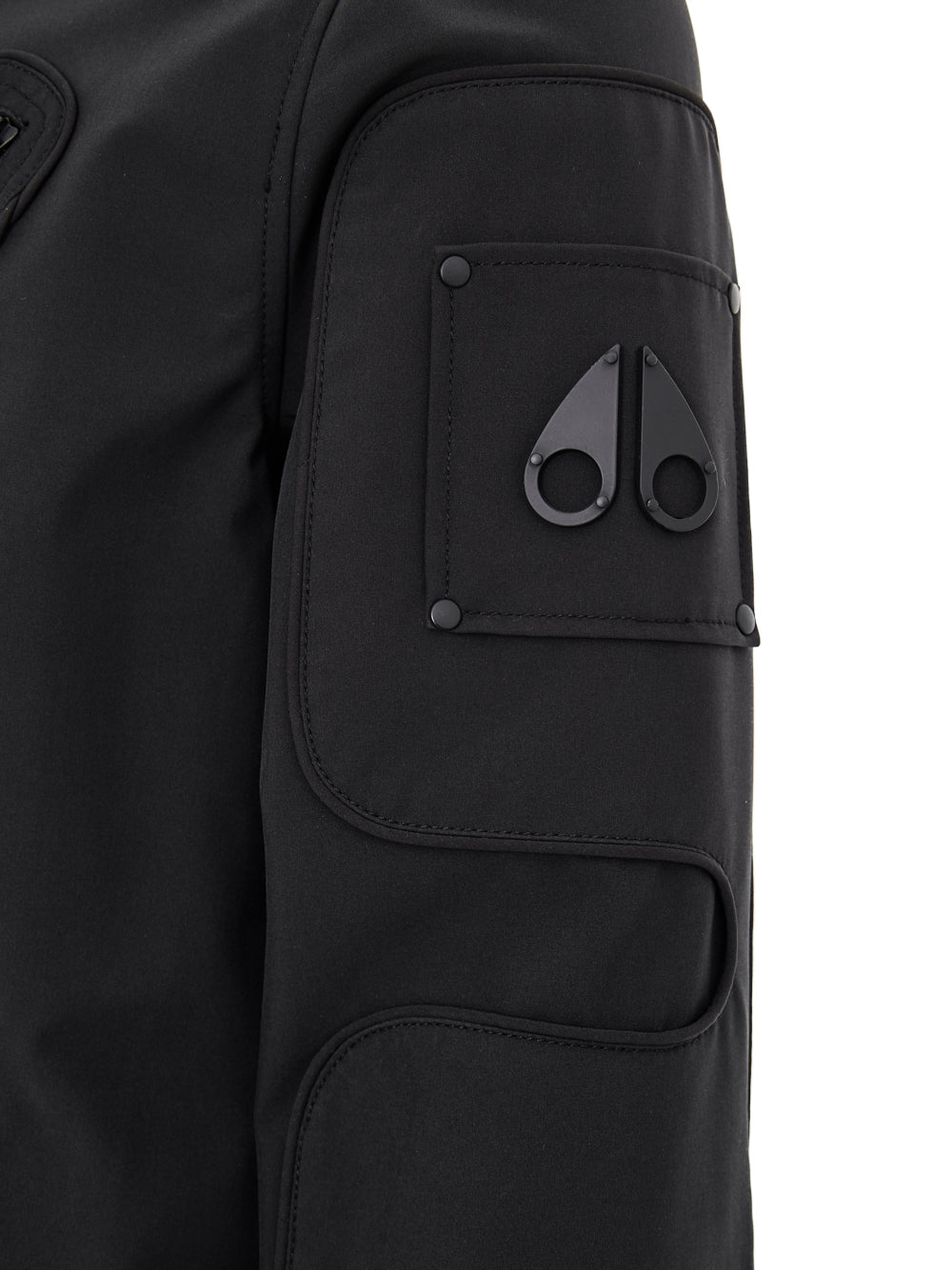 Giubbino Leggero in Tessuto Tecnico Nero Moose Knuckles