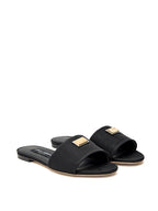 Ciabatta Nera Jacquard con Logo Dolce & Gabbana