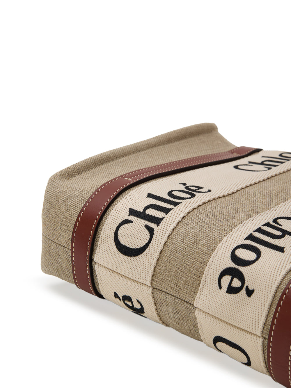 Μικρή τσάντα Woody Tote σε καμβά Lino Chloé