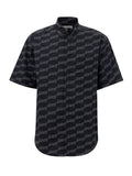 Camicia Manica Corta con Logo Allover Balenciaga
