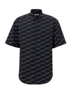 Camicia Manica Corta con Logo Allover Balenciaga