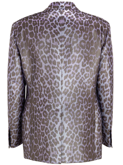 Tom Ford Giacca Monopetto Uomo - Maculata Viola e Nero