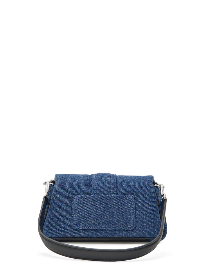 Borsa a Spalla Mini Le Petit Bambimou in Cotone Denim e Pelle Jacquemus
