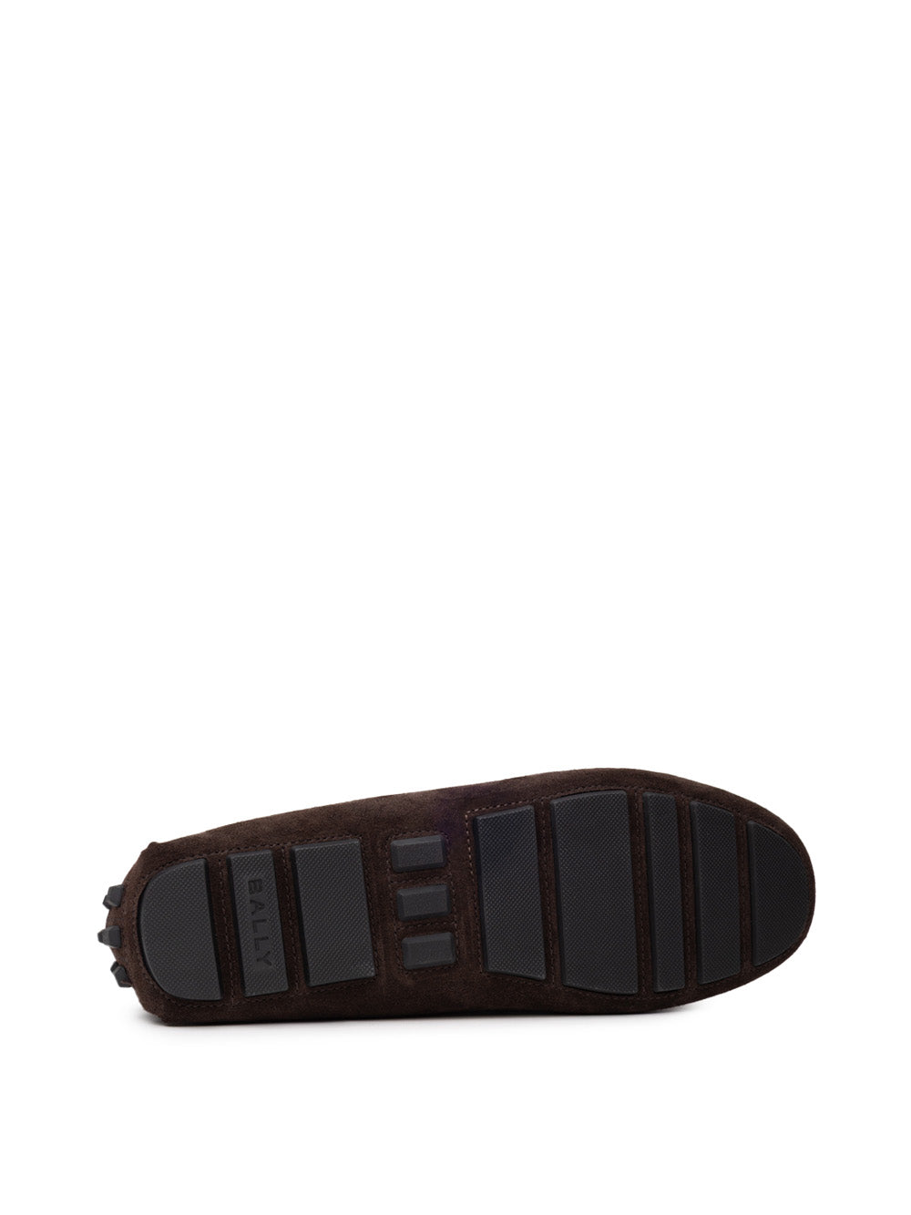Mocassini Bally in Suede Marrone con Logo Gold