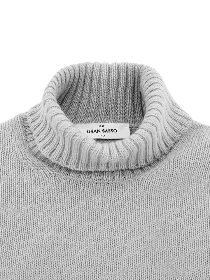 Maglione Dolcevita in Lana Grigio Gran Sasso