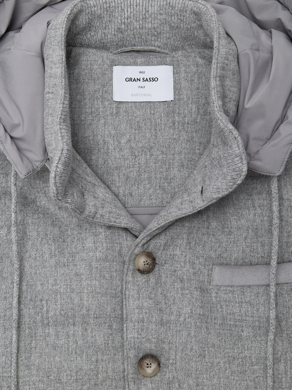 Giubbino Smanicato Imbottito in Lana Grigio Gran Sasso