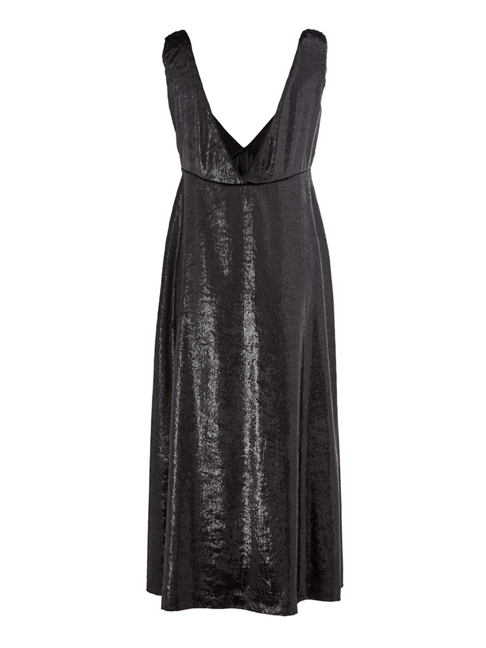 Velvet Dress with Shiny Effect Shoulder Straps