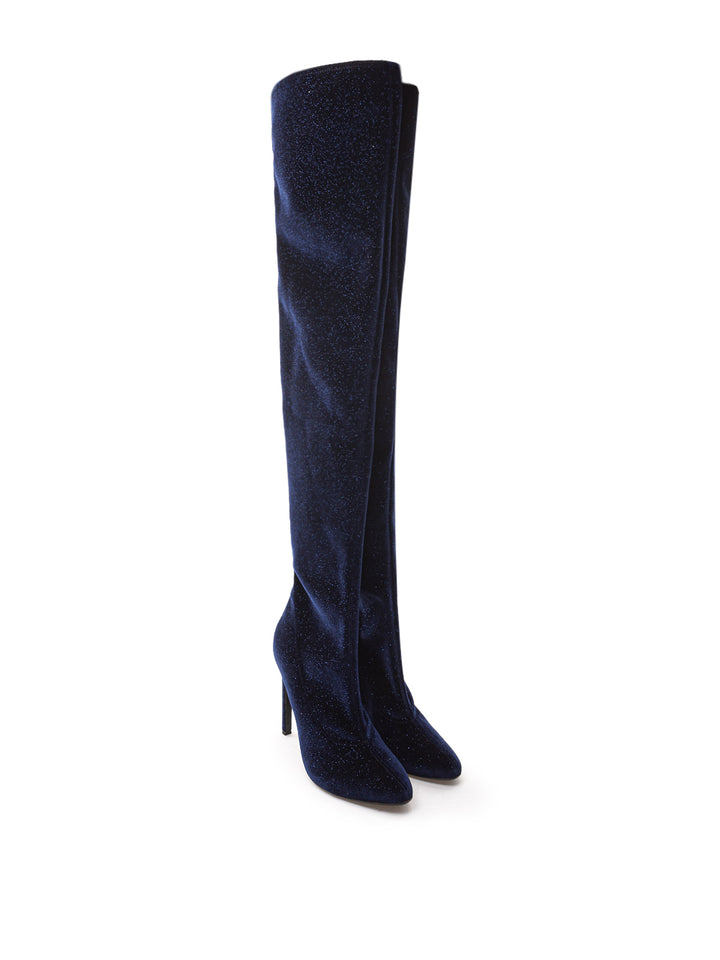 Giuseppe Zanotti bottes genou en velours extensible