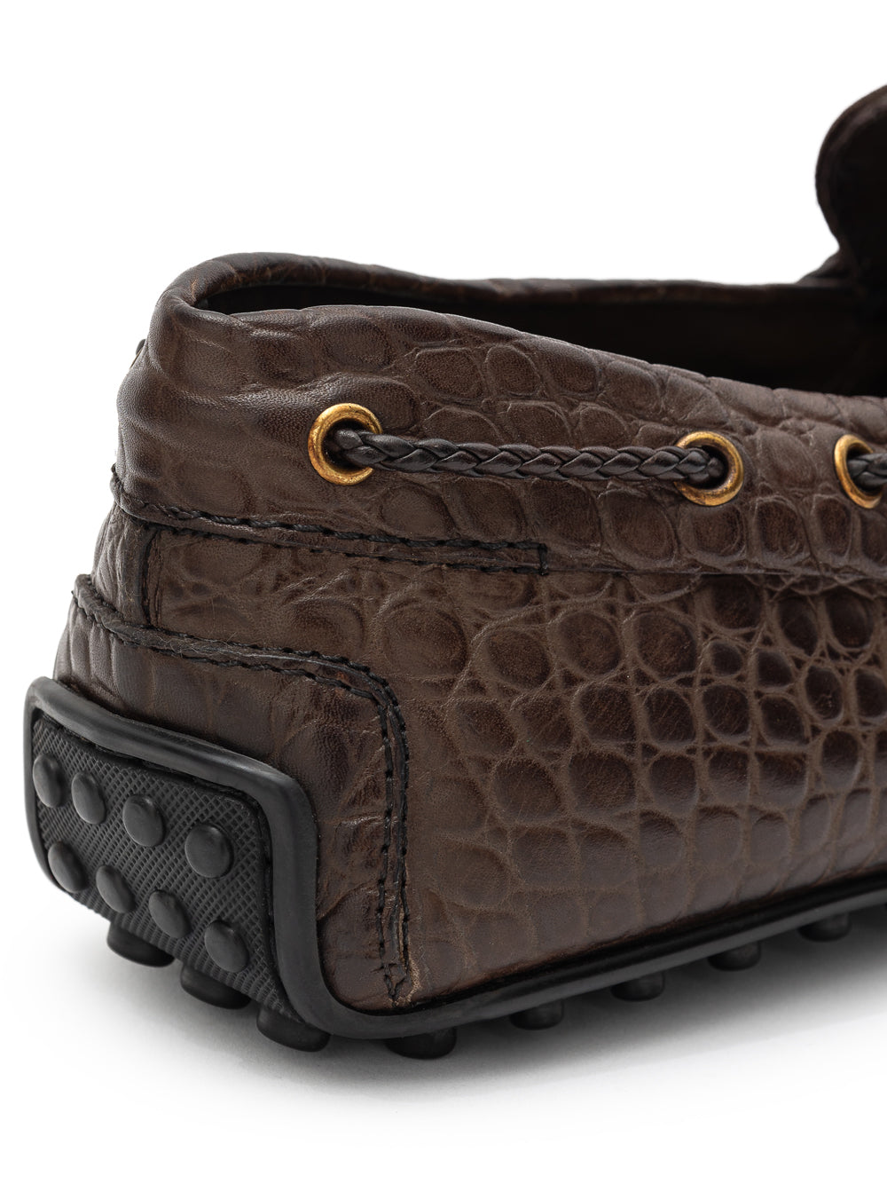 Mocassin city à lacets en caoutchouc imprimé crocodile Tod's