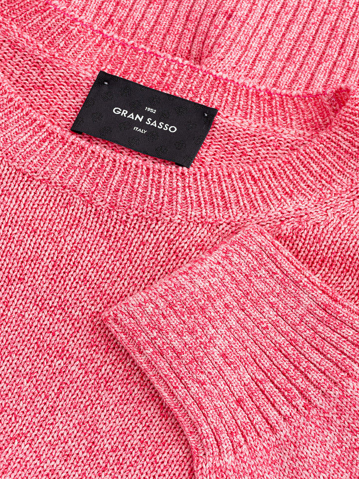 Gran Sasso Pink Cotton Crew Neck Sweater