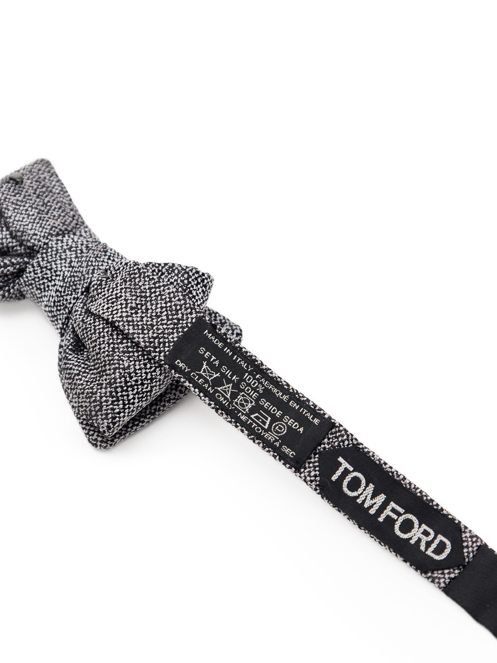 Papillon Grigio/Nero in Seta Effetto Knitwear Tom Ford