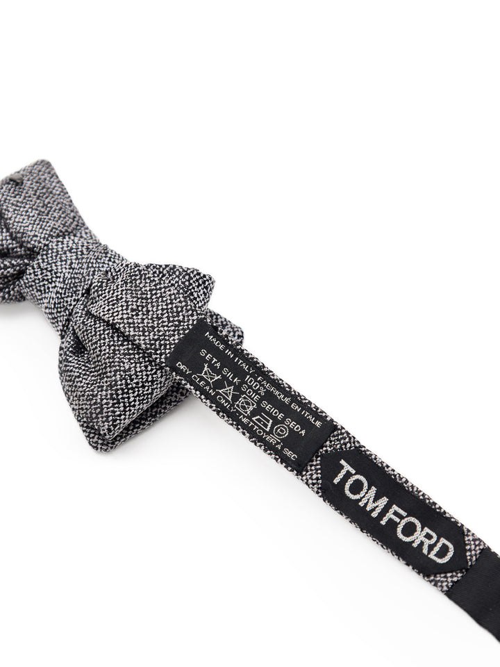 Papillon Grigio/Nero in Seta Effetto Knitwear Tom Ford