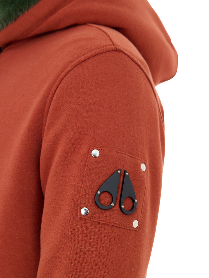 Felpa con Zip e Cappuccio Imbottita con Pelo Interno Moose Knuckles