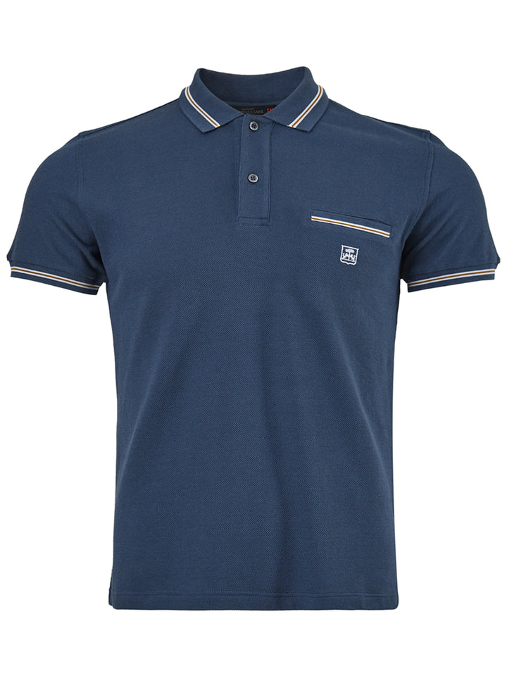 Polo in Piquet Blu Corneliani