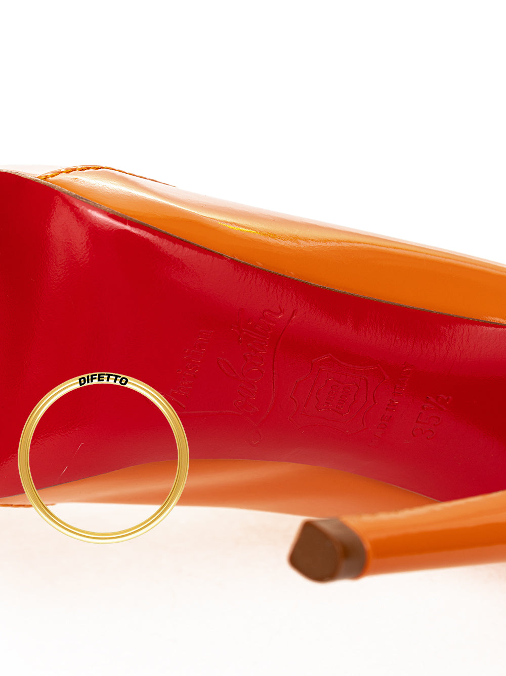 Escarpins vernis orange Christian Louboutin