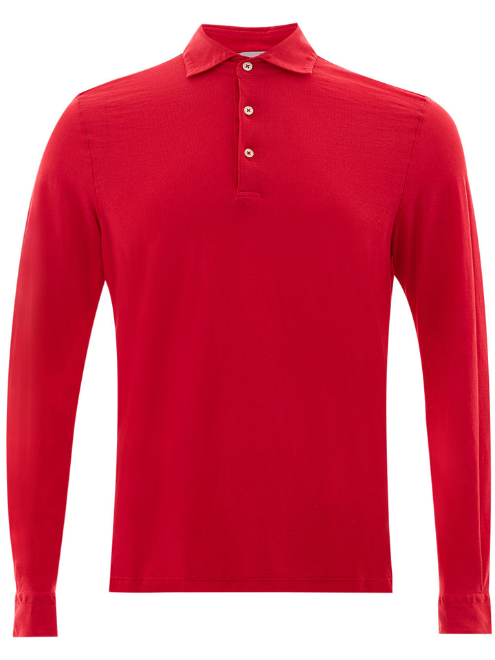 Gran Sasso Langarm-Poloshirt aus Baumwolle