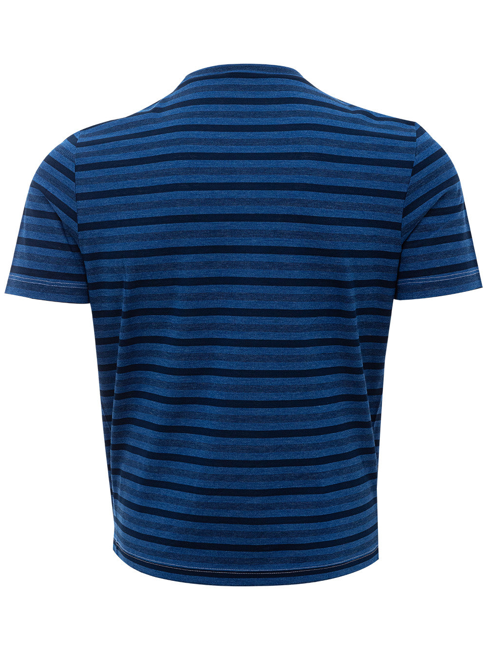 Camiseta de algodón a rayas azules Gran Sasso