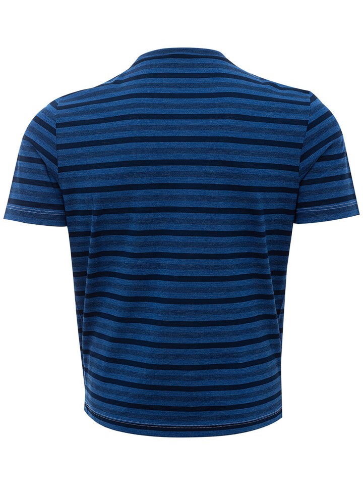 T-Shirt in Cotone a righe Blu Gran Sasso