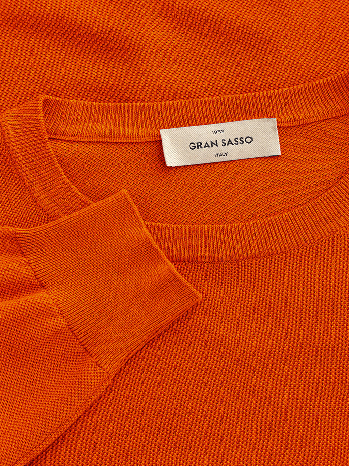 Maglia Girocollo Arancione in Cotone Gran Sasso