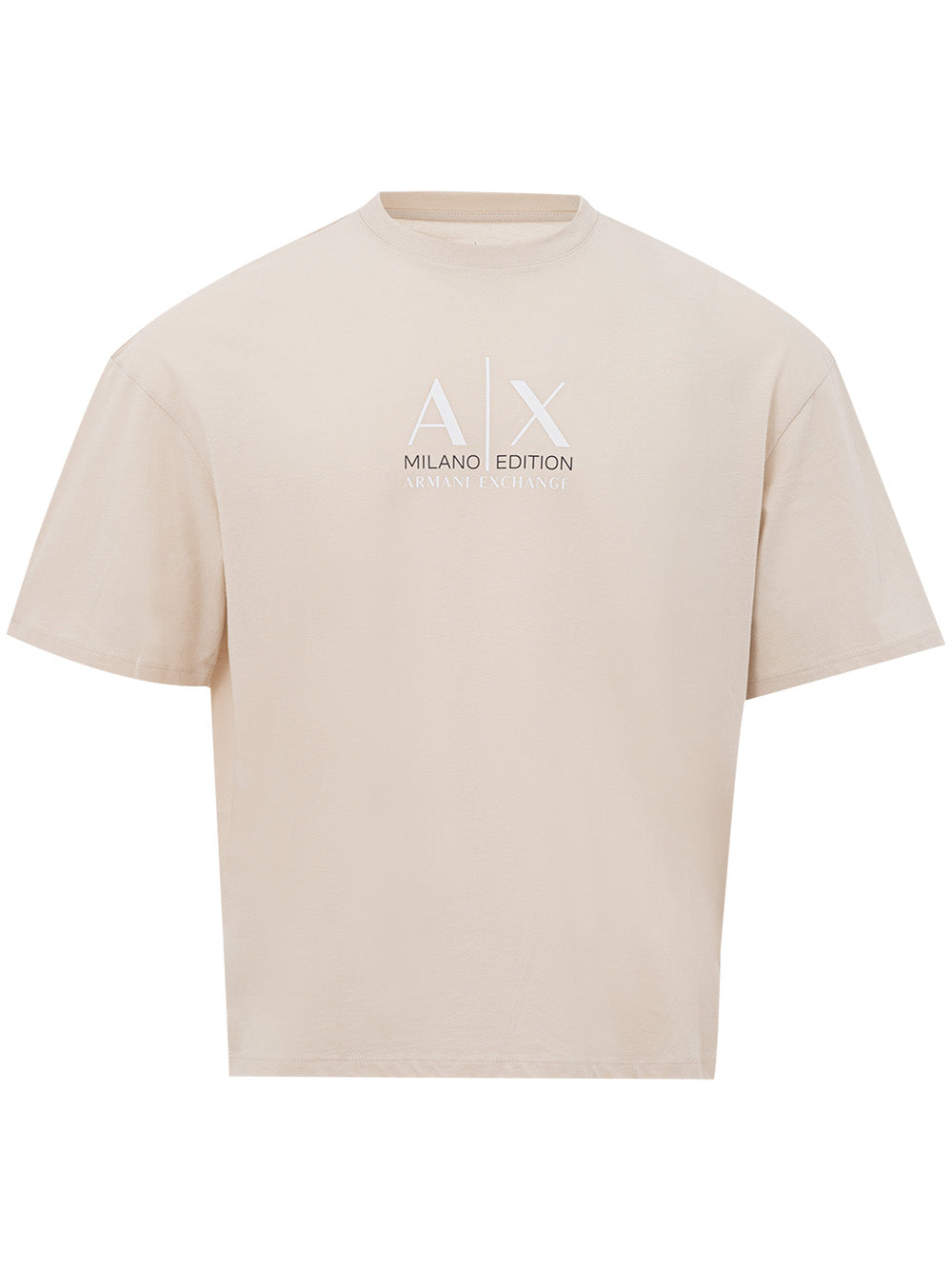 T-Shirt Beige con Logo 'Milano Edition' Armani Exchange