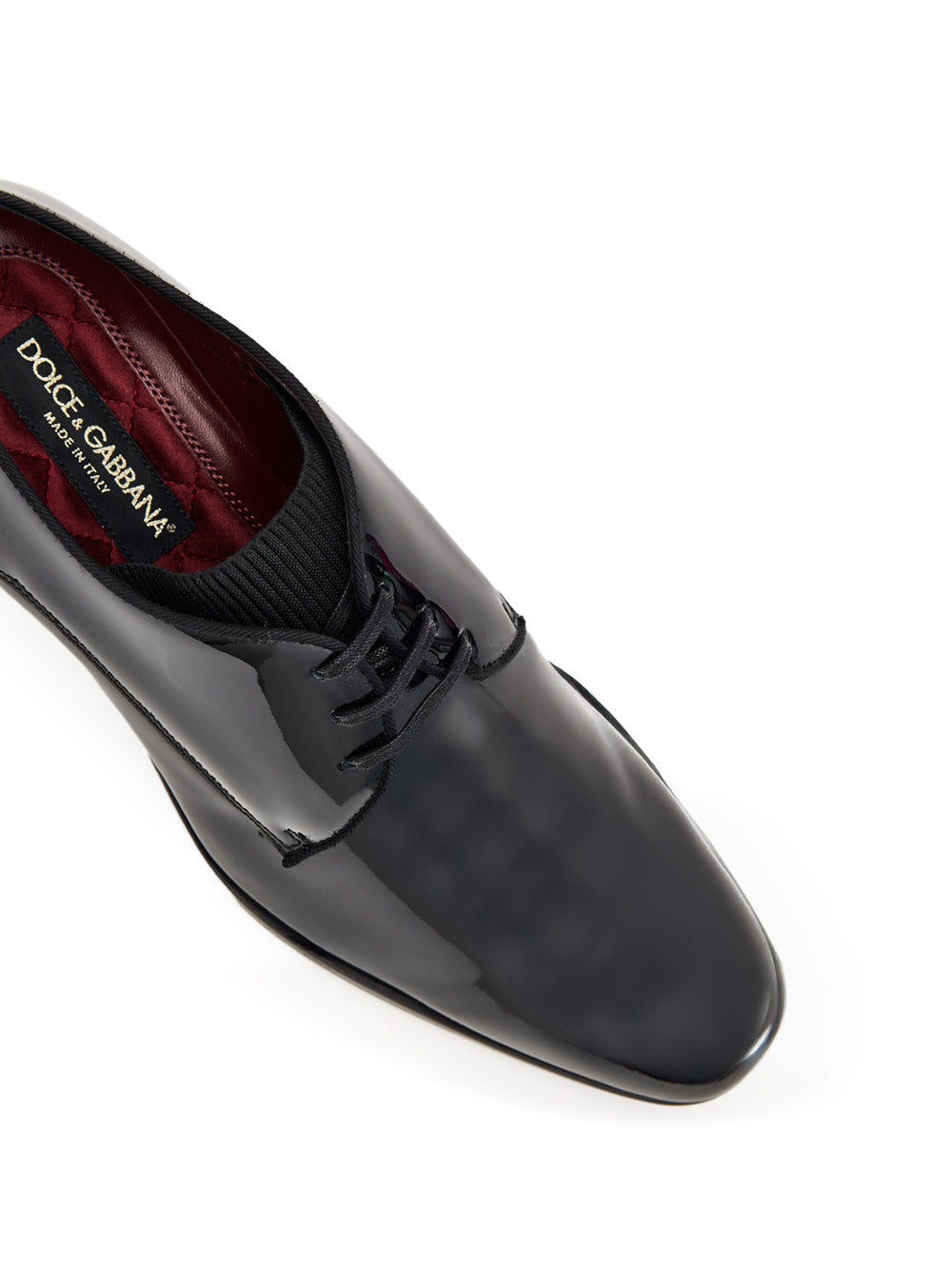 Mocassino Derby Stringato in Vernice Nera Dolce & Gabbana