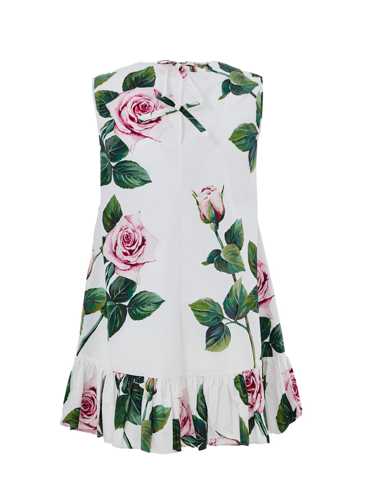 Top Smanicato Lungo con Stampa Rose Dolce & Gabbana