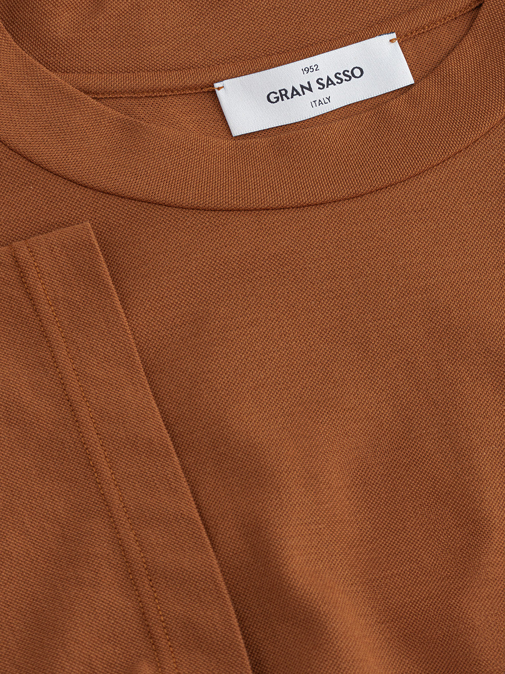T-Shirt in Cotone Marrone Gran Sasso