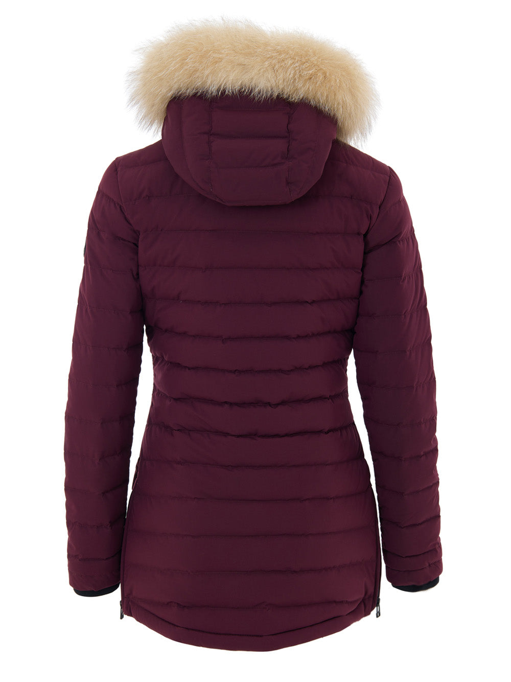 Piumino Lightweight Bordeaux con Cappuccio  con Pelliccia Moose Knuckles