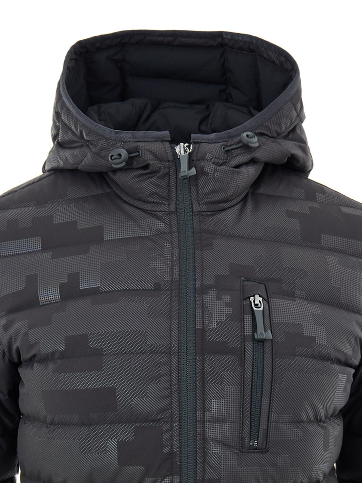 Piumino Nero con Stampa Tono su Tono Moose Knuckles